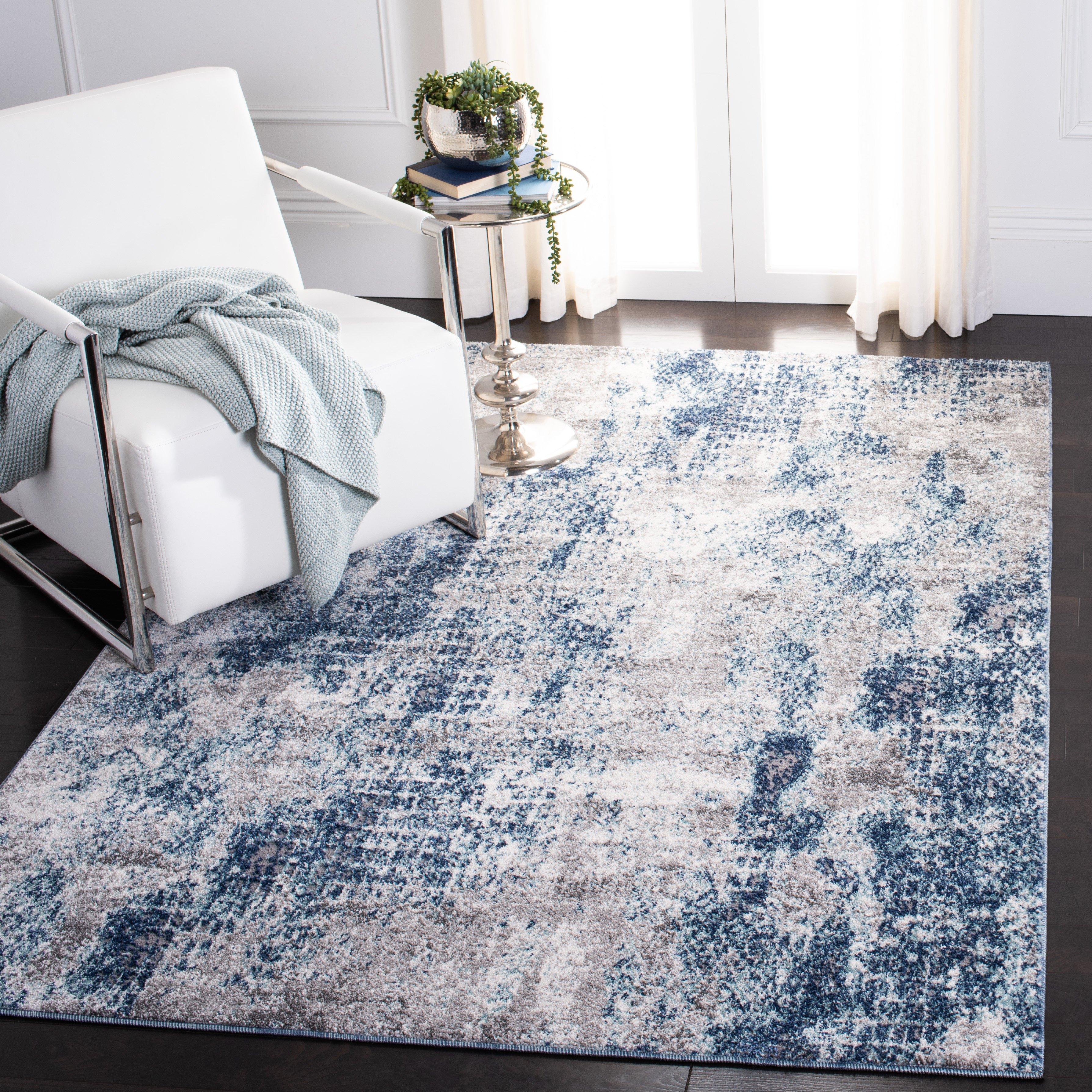Williston Forge Stonehouse Abstract Navy Area Rug & Reviews | Wayfair.co.uk