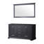 60 po L x P 22 po avec miroir de 58 po - deux armoires, six tiroirs et une tablette ouverte pour un rangement généreux