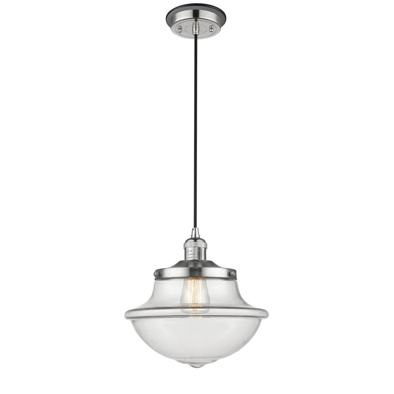 Luminaire suspendu 1 lumières scolaire single Theresa, Transparent