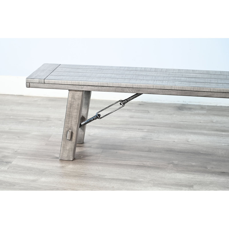 Coweta Solid Wood Bench, Alpine Grey