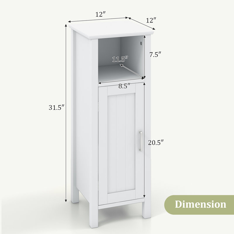  Jurgensen 12" W X 31.5" H x 12" D Free-Standing Bathroom Cabinet