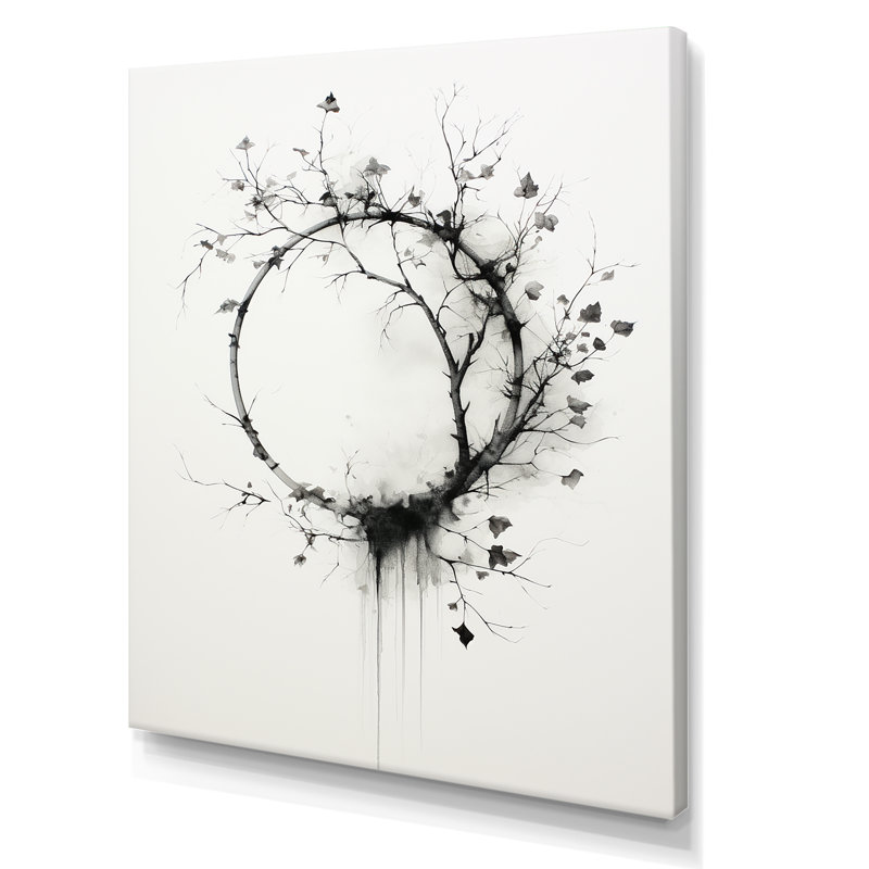 Couronne noire et blanche simple - Art mural encadré couronne, H 32 po x l 16 po x P 1 po, Toile tendue