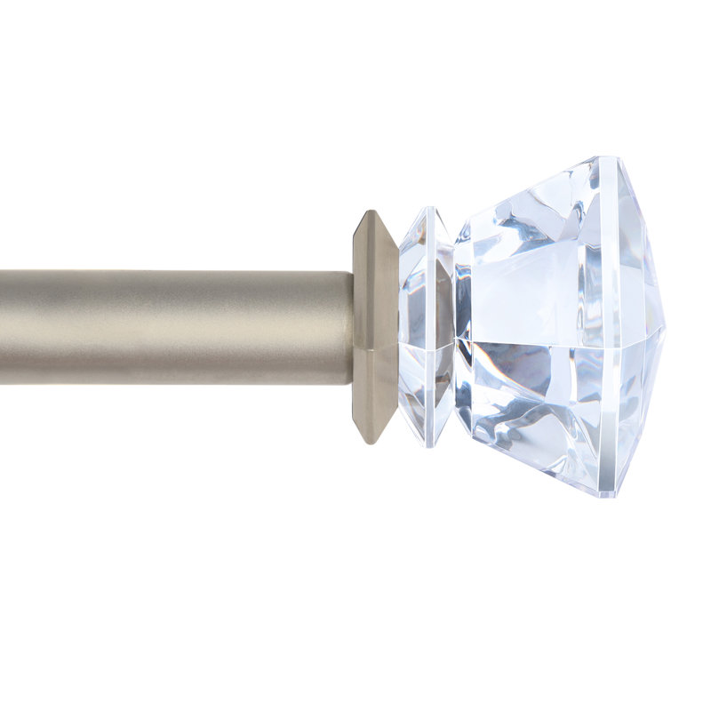 Tringle à rideaux simple réglable Adelfa, Nickel doré, 36" - 72"