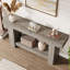 Grand canapé à 2 niveaux avec rangement DIDADI, console de style campagnard pour le salon, longue console pour le vestibule, table de vestibule pour l'entrée, couloir, gris, 63 po-132921529