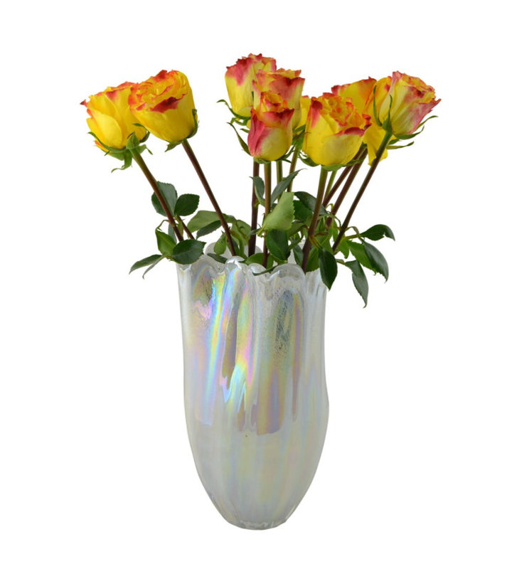 Vase en verre irisé 13 po