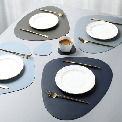 Buetti Faux Leather Solid Colour Oval Placemat