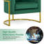 Fauteuil demi-tonneau en velours avec coussin Jaquaisha-787395579