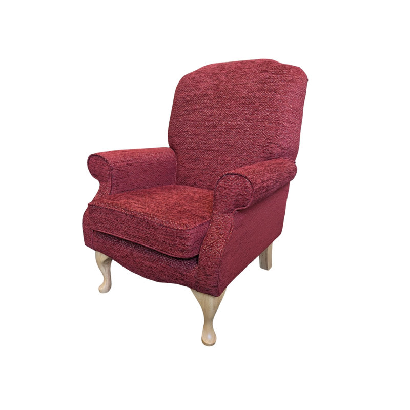 Clarkston Upholstered Armchair, Light Oak, Clearwater Claret