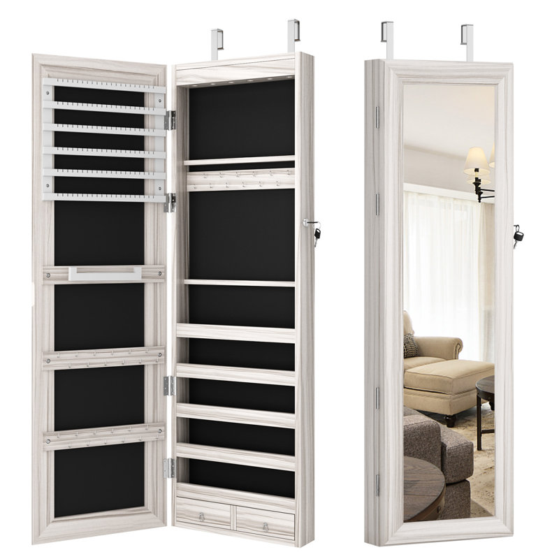 Armoire à bijoux H 47 po x l 14,6 po, Blanc