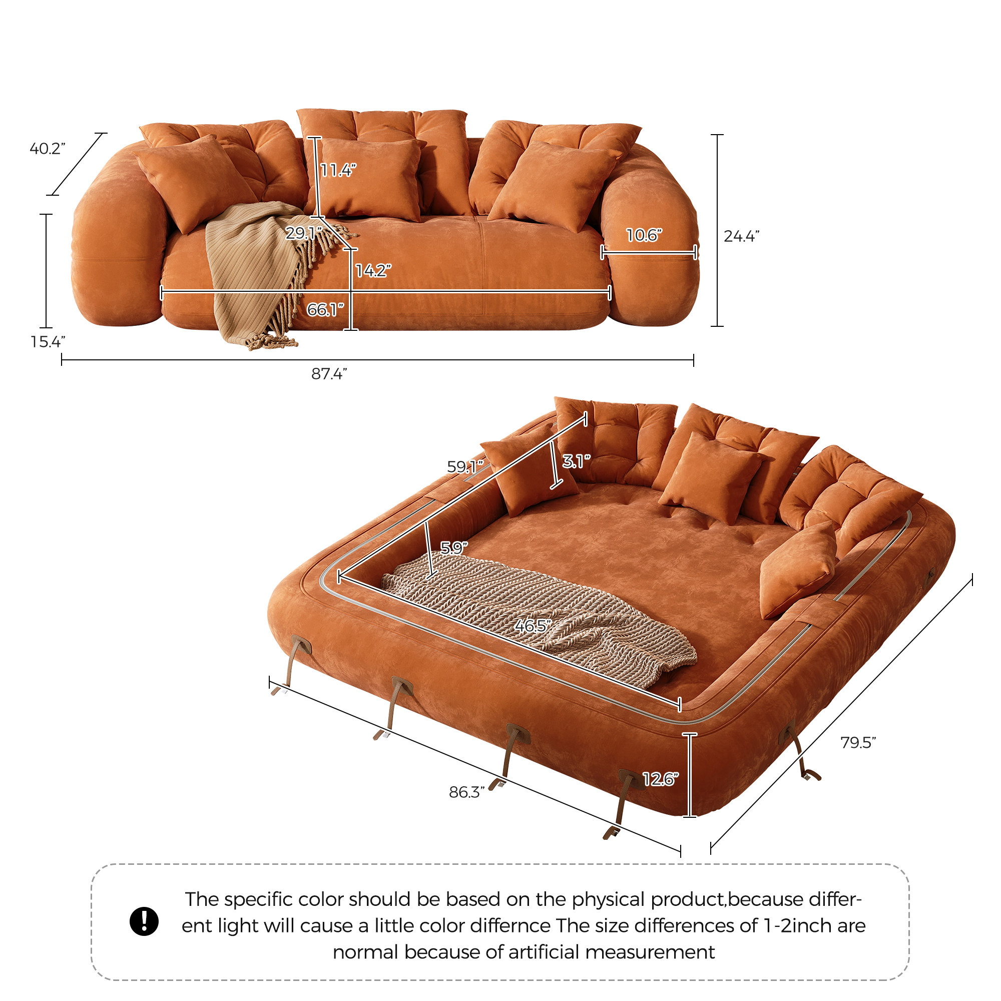 Anchondo Foldable Velvet Sleeper Upholstered Sofa Bed,Convertible Couch