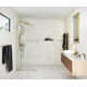 Venus 34 in. x 86.75 in. Fully Frameless Arched Single Fixed Shower Panel