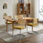Ensemble de 2 chaises de salle à manger, chaises d'appoint en velours avec dossier en canne naturelle et base en acier inoxydable, célèbres chaises conçues par Breuer, chaises de cuisine rembourrées en rotin