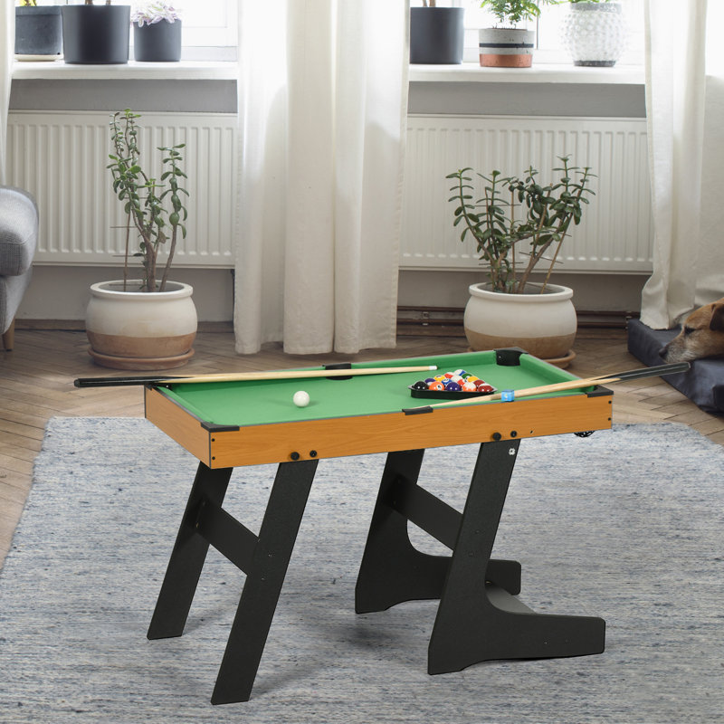 38" Foldable Billiards Tabletop Game, Pool Table Set, Fun for the Whole Family with Easy Folding for Storage, Balls, Cues, Chalk, Brush for Game Room, Man Cave