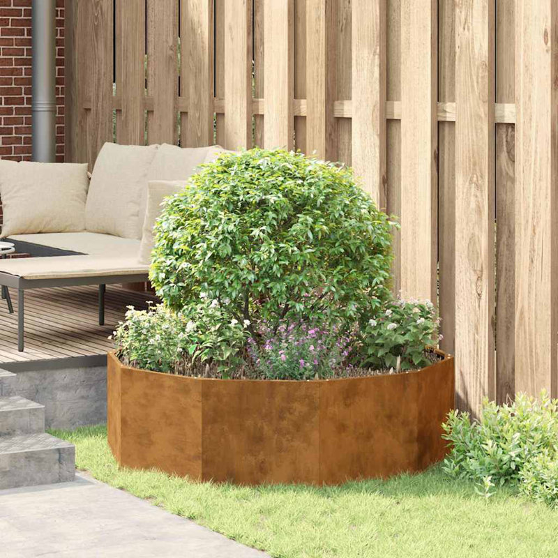 Planter Box, 35cm H x 120cm W x 120cm D, Rusty