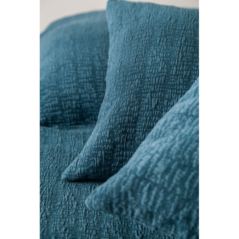 Ingiara Cotton Solid Colour Bedspread, 250 x 270 cm, Prussian Blue