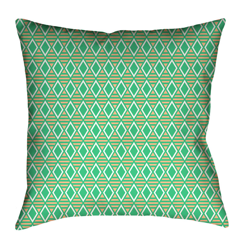 Coussin Katelyn Elizabeth, 40 po x 40 po, Vert / Orange
