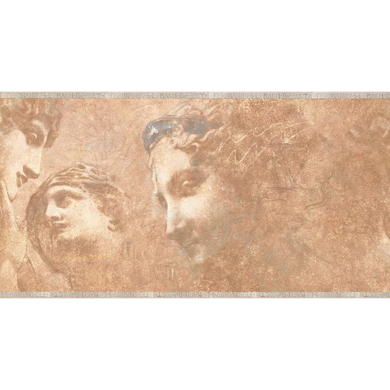 Papier peint abstrait, Beige / Brun / Jaune
