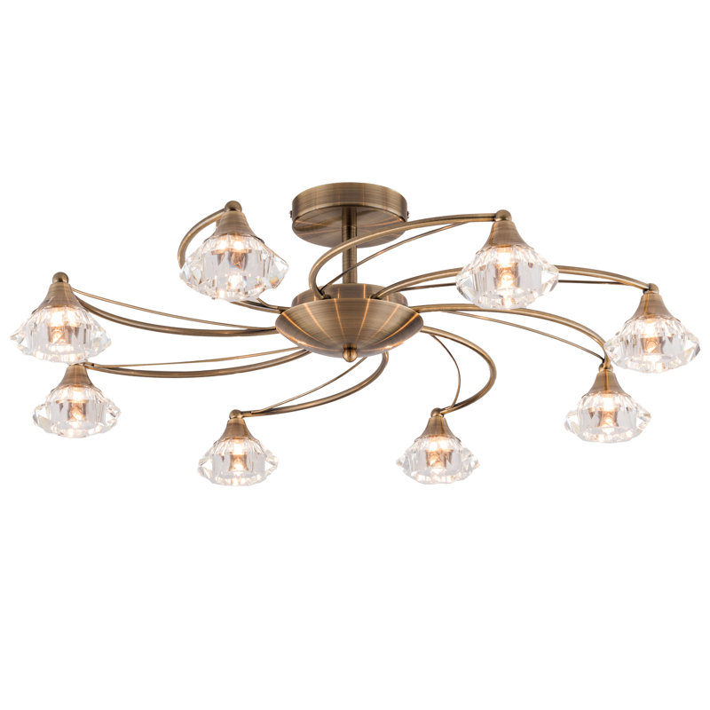 Decatur Glass Ceiling Spotlight, Antique Brass