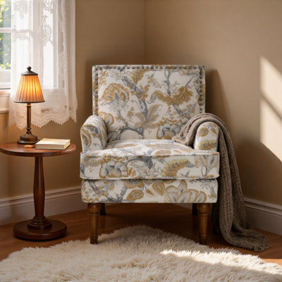Fauteuil 27 po de largeur avec garniture cloutée