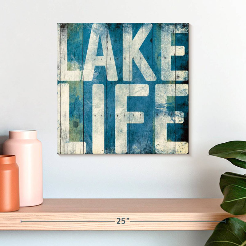 Bleu clair Tergel Lake Life, H 16 po x l 16 po