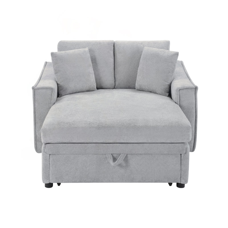 Canapé-lit avec rangement caché et coussins, Gray