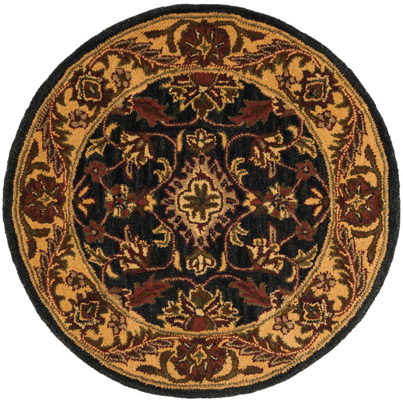 Santoyo Hand Tufted Wool Oriental Rug, Round 3'6"