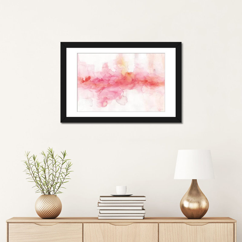 « arc-en-ciel abstract », reproduction sur toile, H 24 po x l 32 po x P 1 po, Papier beaux-arts encadré noir, Blanc