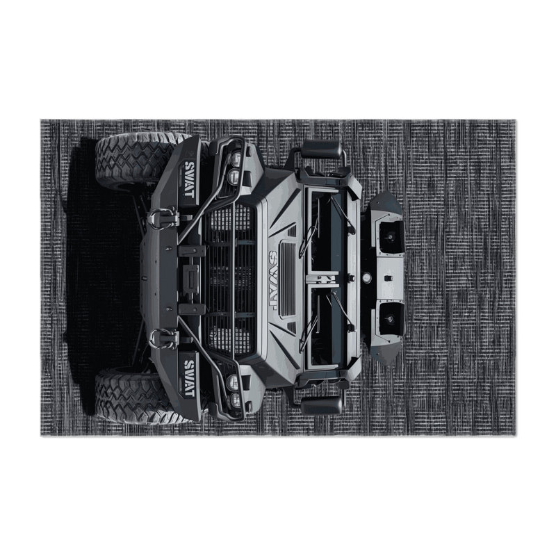 Transportation Gray Indoor and Outdoor Area Rug, Rectangle 9 pi x 12 pi