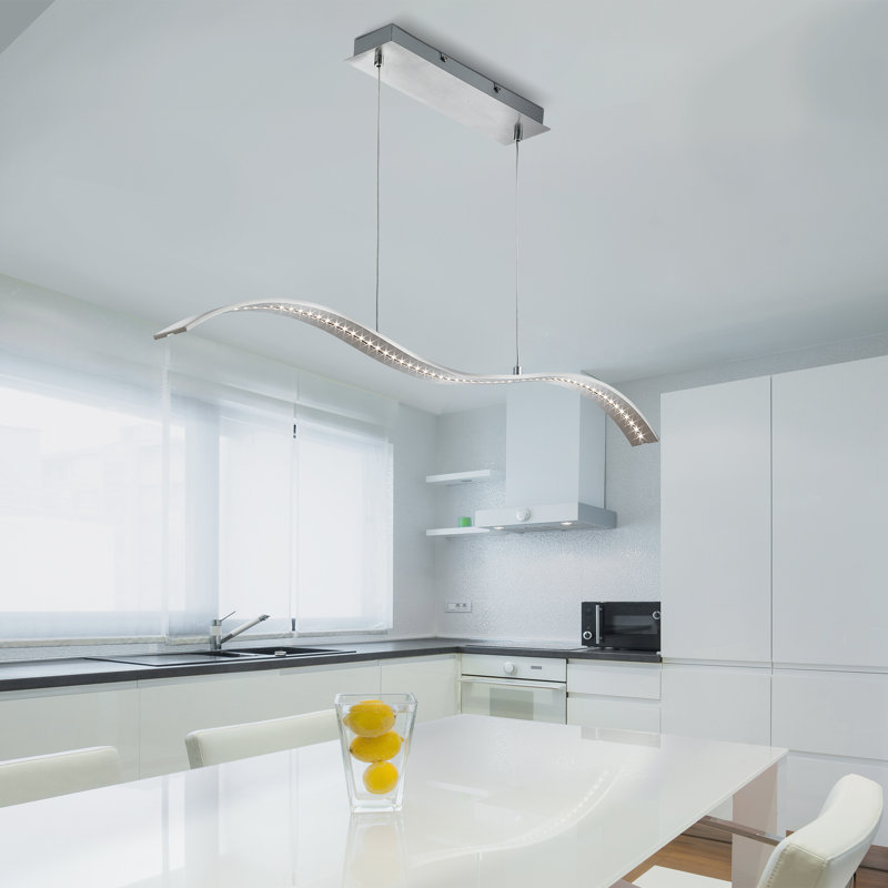 Tenggarong 1 - Light Satin Silver LED Kitchen Island Pendant