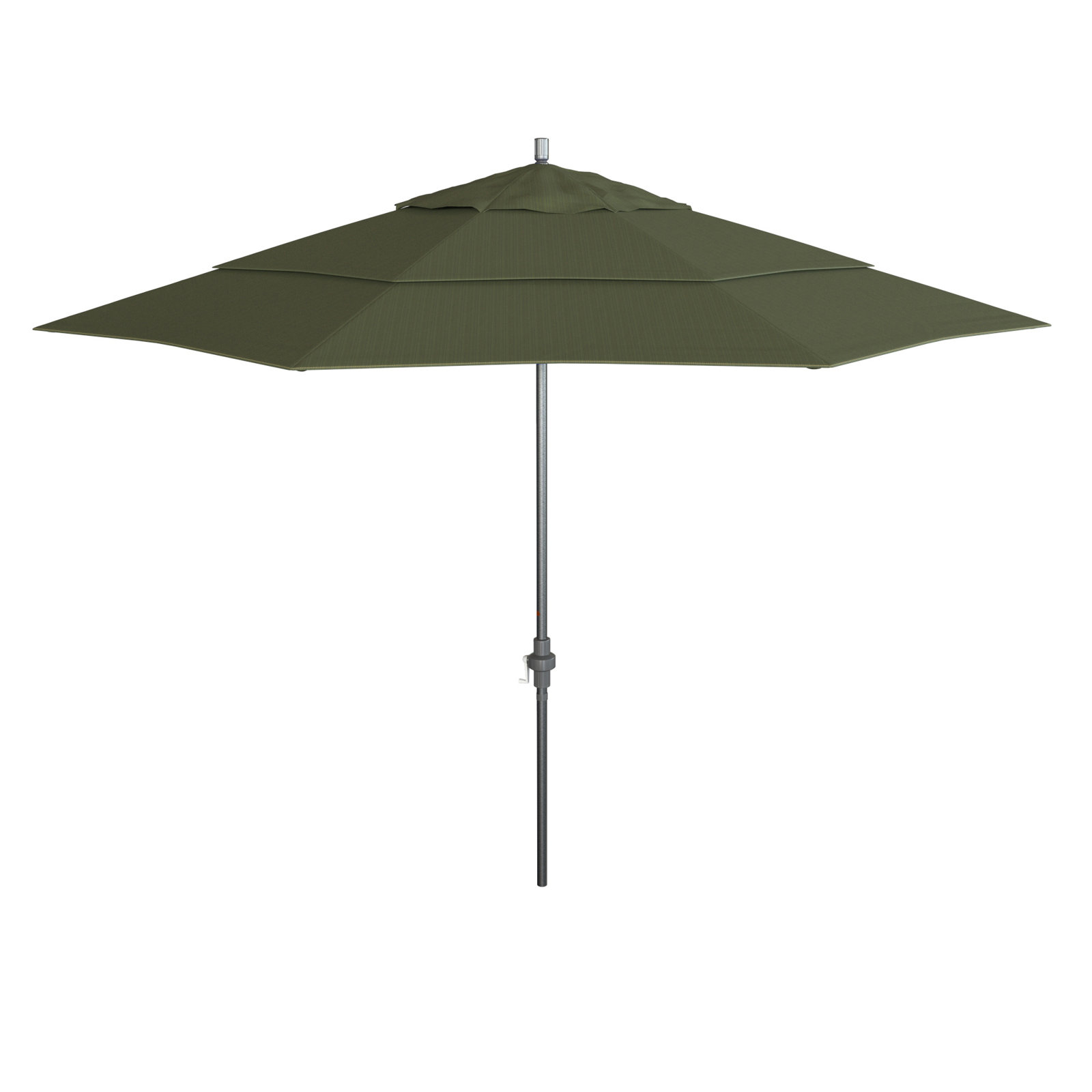 Ohara 132'' Market Umbrella, Terrace Fern Performance, Hammertone Gray