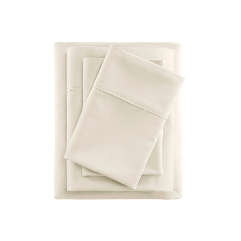 Ensemble de draps 4 pièces, Ivoire ivoire, Full / Double