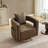 29.1" W Polyester Hollow Back Swivel Barrel Chair With Wooden Base-106905341