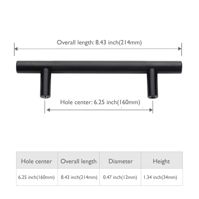 6 1/4" Center Bar Pull Multipack, Matte Black