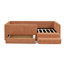 Lit multifonctionnel sécuritaire pour enfants avec garde-corps et rangement, lit avec marchepied de sécurité, tissu bouclé (matelas non inclus)-1354832600