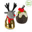 Nicola Spring - Christmas Door Stop Set - Reindeer & Pudding - 2pc