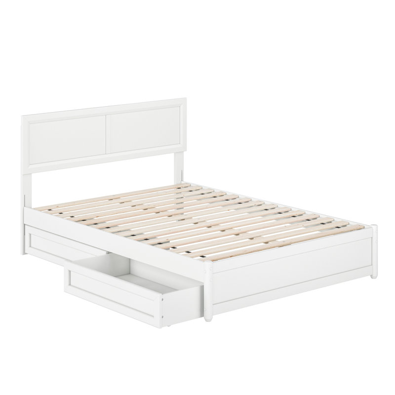 Astley Wood Panel Storage Bed, Full, White