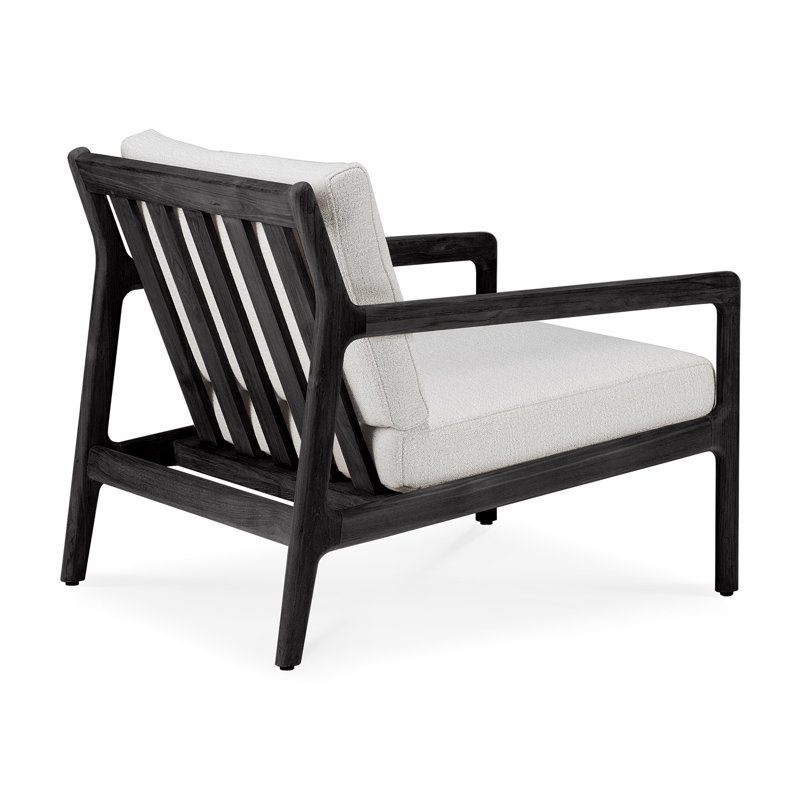 Jack Outdoor Teak Lounge Chair, Teak Black/Off White