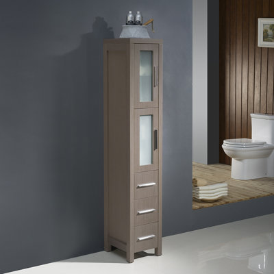 Fresca Torino 12" W x 15" D x 68.123" H Free-Standing Bathroom Linen Storage Cabinet