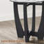Table basse ronde en verre 23,5 po avec base en bois noir pour le salon et le bureau-38956006