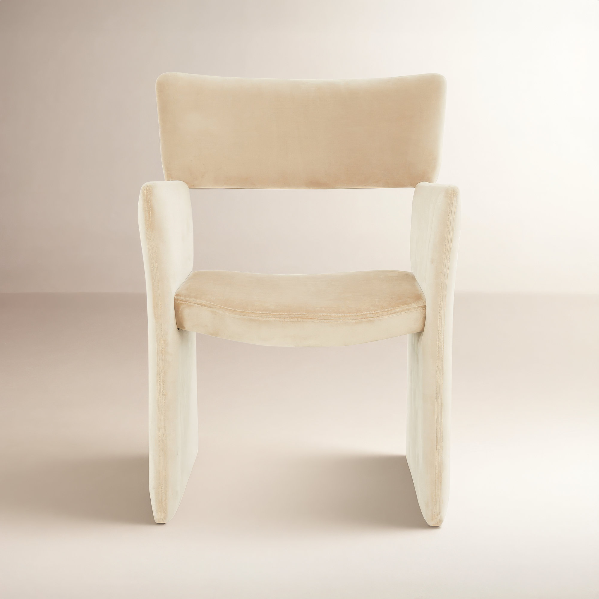 Fauna Velvet Dining Chair, Light Brown