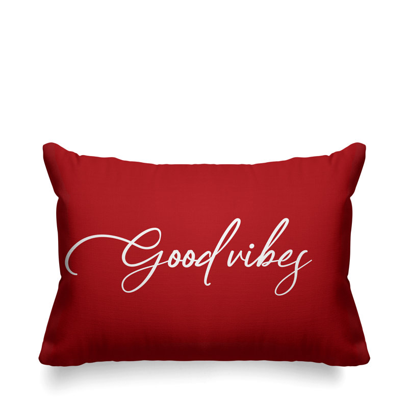 Housse et insert de coussin rectangulaire Aspire Good Vibes, Rouge