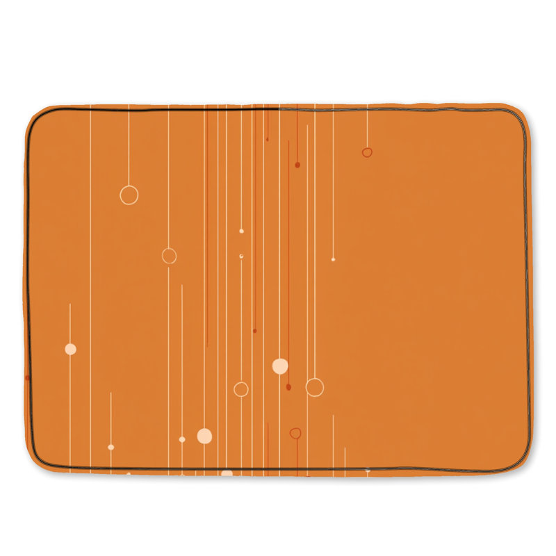 Tapis de bain abstrait, Simple - L 24 po x l 17 po, Orange Geometric/Abstract