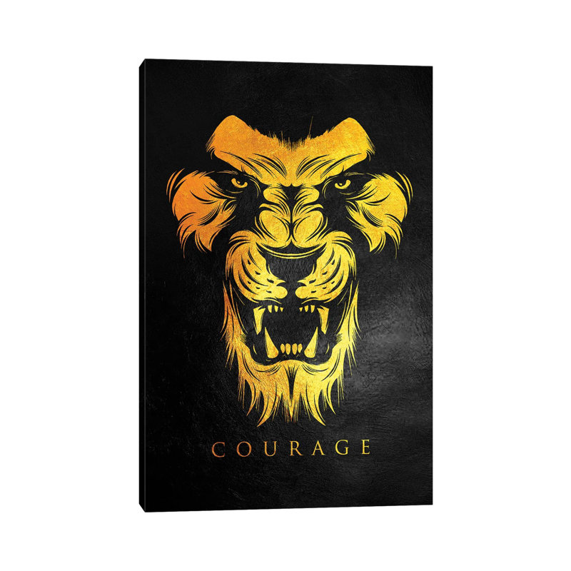 Lion Courage by Adrian Baldovino - Wrapped Canvas Print, 45.72cm H x 30.48cm W x 1.9cm D