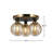 Rickey - 3-Light Semi-Flush Mount - Black - Brushed Brass - Glass-979370234