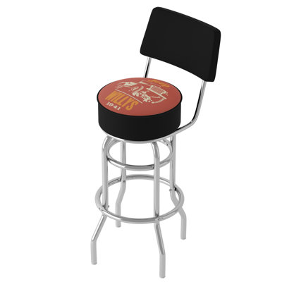 Swivel Upholstered Counter Stool with Metal Frame