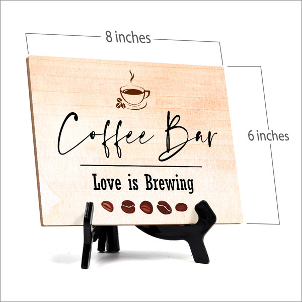 Signs ByLITA Coffee Bar, Table Sign, 6 inch x 8 inch (Pink)