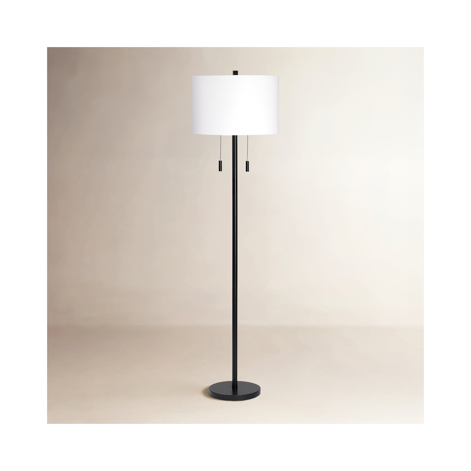 Senn 64'' Dimmable Floor Lamp, Matte Black