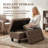 Brown Storage Footstool Decorated With Copper Plated Nails And Wear-resistant Fabric Solid Wood Frame