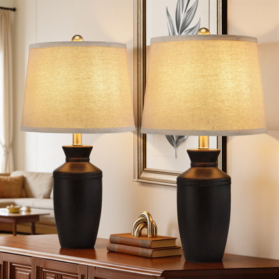 ChenJoss 23" Ceramic Table Lamp Set, suitable for bedrooms, living rooms, desks, and offices
