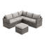 Ensemble modulaire de meubles de patio en osier, ensemble de conversation modulaire en L en rotin PE toutes saisons avec repose-pieds et coussins lavables, canapé d'angle pour terrasse de jardin, rotin gris